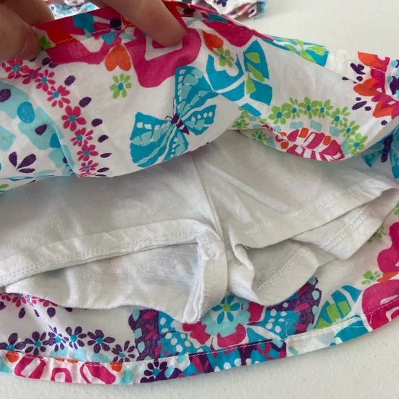 EUC |‎ Children’s Place girl’s multicolor butterfly tank skirt set 12-18 months - Picture 5 of 8